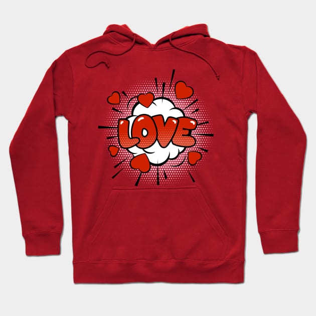 Love Speech Bubble Hoodie by JunkyDotCom